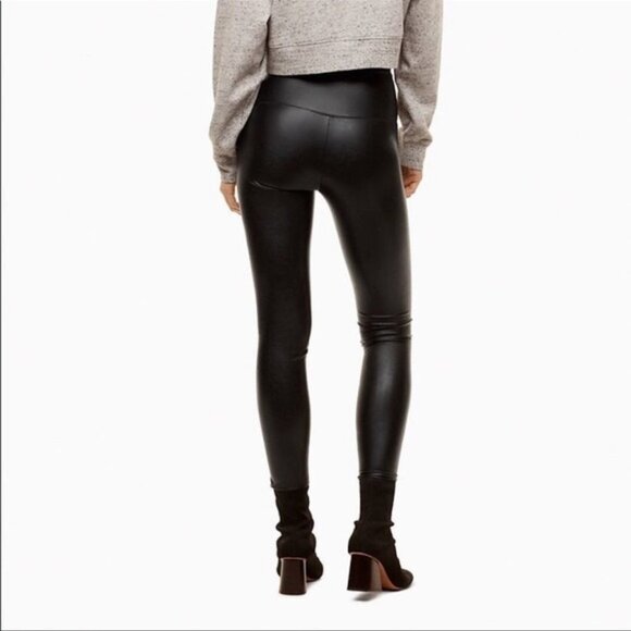 Aritzia Wilfred Free Daria Vegan Faux Leather Leggings Size XS Neutral - Picture 2 of 9